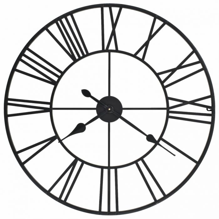 Винтидж стенен часовник с кварцов механизъм, метал, 80 см, XXL