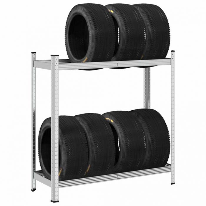 Двуслоен рафт за гуми Silver 110x40x109 cm Стомана