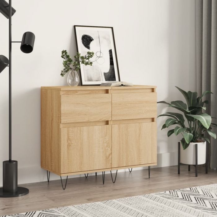 Бюфети 2 бр дъб сонома 40x35x70 см инженерно дърво