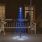 Коледна елха на флагщок, синьо, 108 LED, 180 см
