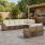 Градински Софа Комплект 8 бр. Бежов и кремаво бял полиратан
