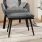 Табуретка Hutton, светлосива, 45x29,5x35 см, текстил и изкуствена кожа